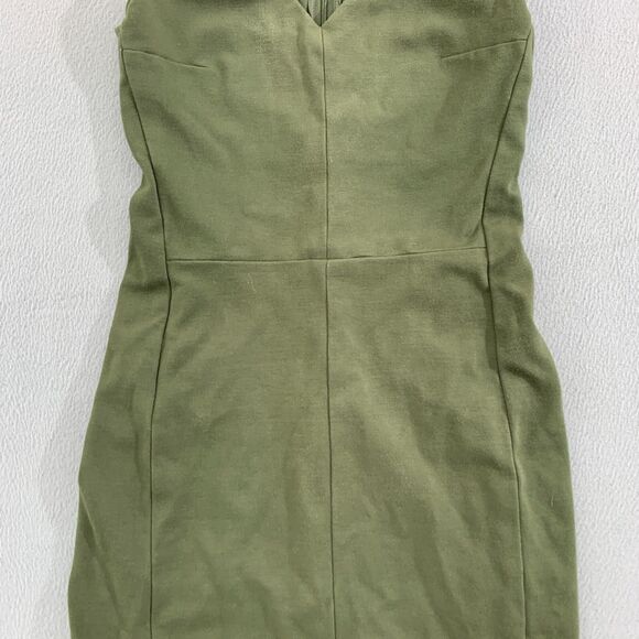 MM Lafleur Women 2 Rachel Dress Ponte Green Sleeveless Stretch Sheath Office - Picture 3 of 16